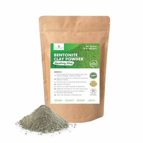 100% Pure Calcium Bentonite Clay Powder - Bentonite Clay Food Grade, Vegan, Healing Clay | Skin Care Detox - Deep Pore Cleansing Face & Body Mask for Soft, Smooth, Refreshed Skin | 12oz