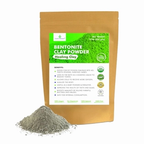 100% Pure Calcium Bentonite Clay Powder - Bentonite Clay Food Grade, Vegan, Healing Clay | Skin Care Detox - Deep Pore Cleansing Face & Body Mask for Soft, Smooth, Refreshed Skin | 16oz