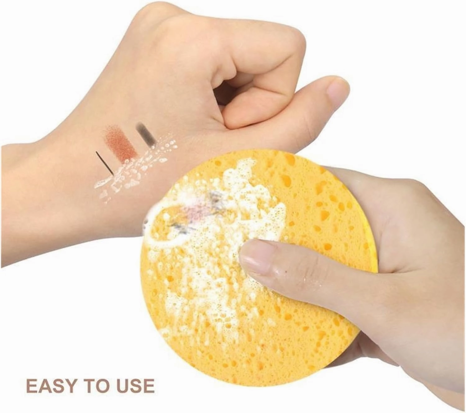 100PCS Kojic Acid Turmeric Cleansing Pads, Tumeric Pads, Turmeric Cleansing Facial Pads, Sponge Round Soft Exfoliating Cleansing Facial Pads (Color : 100pcs-green)