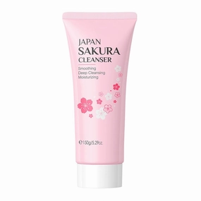 150g Cherry Blossom Hydrating Facial Cleanser for Women Girls Gentle Foaming Face Wash Daily Skincare Moisturizing Cleansing Non Drying Pink One Size