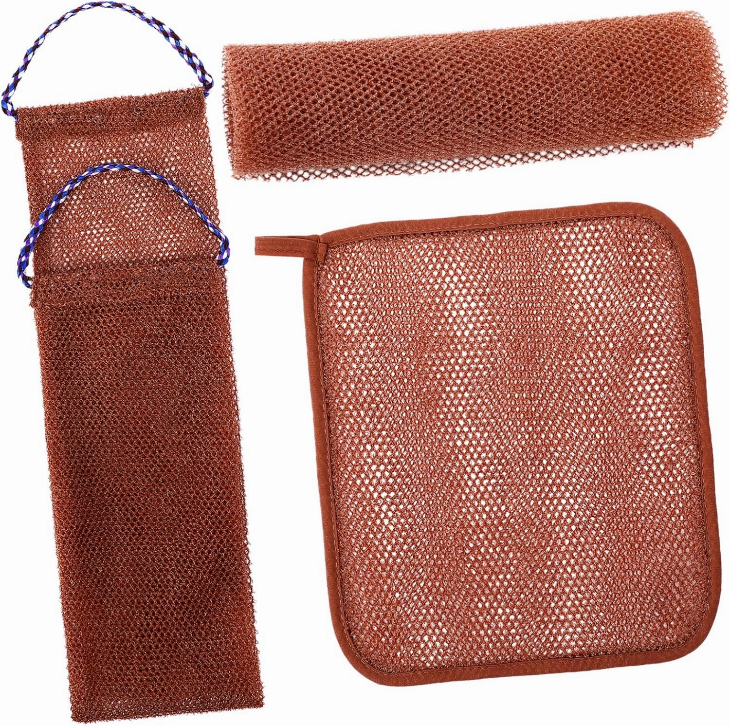 1 Set Bath Towel Back Washers for Shower Back Scrub Loofah Sponge Purifying Cloth Soft Face Back Wash Scrubber Facial Cleaning Gentle Exfoliating Body Scrub Skin Long Net Nylon