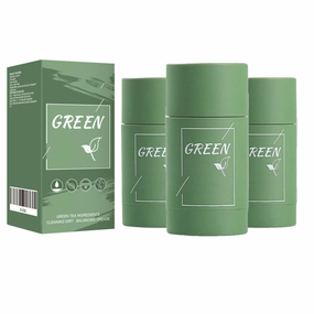 2025 Deep Cleanse Green Tea Plant Cleaning Paste,Green Tea Blackhead Remover Stick,Moisturizing Skin,Green Mask Stick Black Head Remover for All Skin Types (3 pcs)