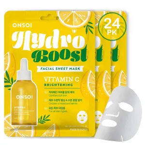 24PK ONSOI Hydro Boost Nourishing Face Masks Skincare Korean Skin Care Facial Sheet Mask (24, 24PK Brightening)