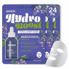 24PK ONSOI Hydro Boost Nourishing Face Masks Skincare Korean Skin Care Facial Sheet Mask (24, 24PK Bakuchiol)