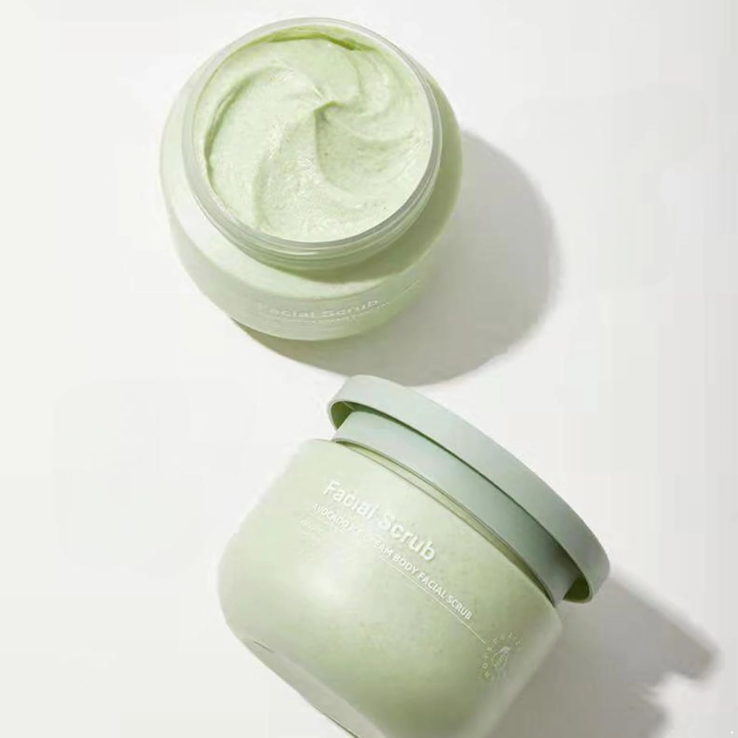 250g Deep Cleansing Exfoliating Scrub Cream for Women Girls Gentle Hydrating Moisturizing Smooths Skin Brightens Tone Body Hand Foot Care Green One Size