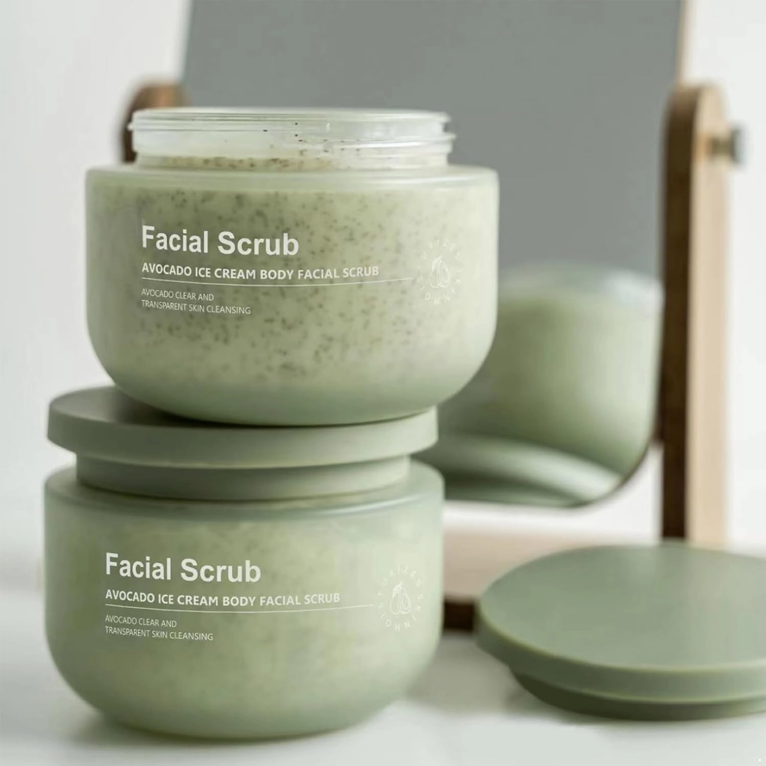 250g Exfoliating Scrub Cream for Women Girls Gentle Deep Cleansing Hydrating Moisturizing Brightens Tone Body Hand Foot Skin Care Green One Size