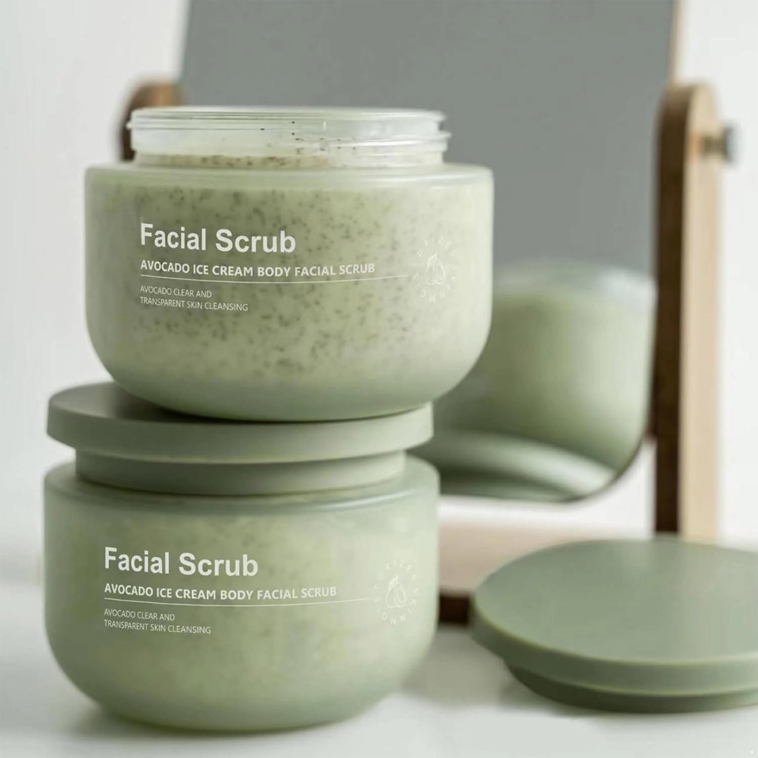 250g Gentle Exfoliating Scrub Cream for Women Girls Deep Cleansing Hydrating Moisturizing Smooths Skin Brightens Tone Body Hand Foot Elbow Care Green One Size