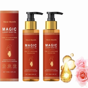 2 Pcs Magic Body Firming Oil, Ultra Hydrating and Firming Skin Magic Luxury Body Oil for Women Full Body Use.