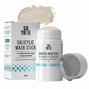 2% Salicylic Acid Face Mask Stick With Kaolin Clay | For Acne, Blackheads And Blemish Prone Skin | Reduces Excess Oil And Dirt | Deep And Gentle Exfoliation | 40G