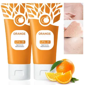 2PC Orange Exfoliating Gel for Face & Body, Deep Moisturizing & Pore Cleansing