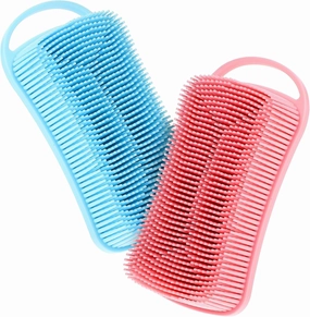 2Pcs Gentle Silicone Bath Scrubbers Exfoliating Body Brushes for for All Skin Lightweight Durable for Cleansing Arms Legs