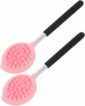 2pcs Long Handle Silicone Bath Brush Ergonomic Back Scrubber for Women Soft Bristles for Gentle Exfoliation Deep Cleansing for Shower Bathing Experience