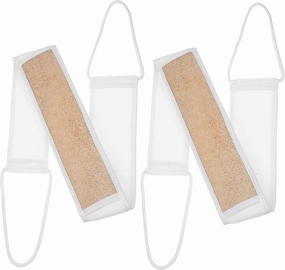 2Pcs Natural Loofah Back Scrubber for Shower Exfoliating Bath Washcloth Extra Gentle Deep Cleansing Stylish Design for Men Women