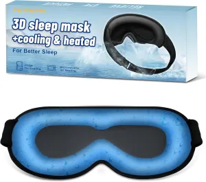 3D Cooling Sleep Mask Blackout-Gel Eye Mask for Cold Compress, Cooling Weighted Eye Mask for Sleeping, Zero Eye Pressure, Ice Cold Pack, Cold Compress for Puffy Eyes FSA HSA Eligible-Black