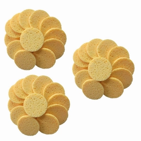 3sets Reversible Makeup Removal Pads Face Sponge Cotton Puff Soft Round Gentle Skin Cleansing 20pcs*3
