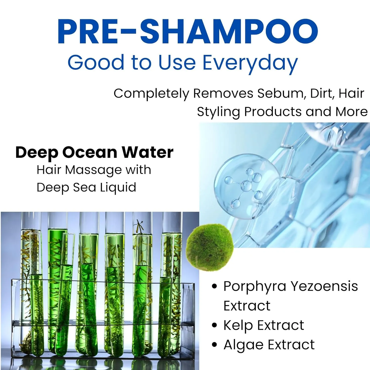 8 THE THALASSO Clarifying Pre-Shampoo for Dry & Itchy Scalp Women & Men, Deep Cleansing Shampoo with Deep Sea Water & Seaweed Extracts, Hair Care with Pump from Japan, 6.76 Fl Oz / 200mL