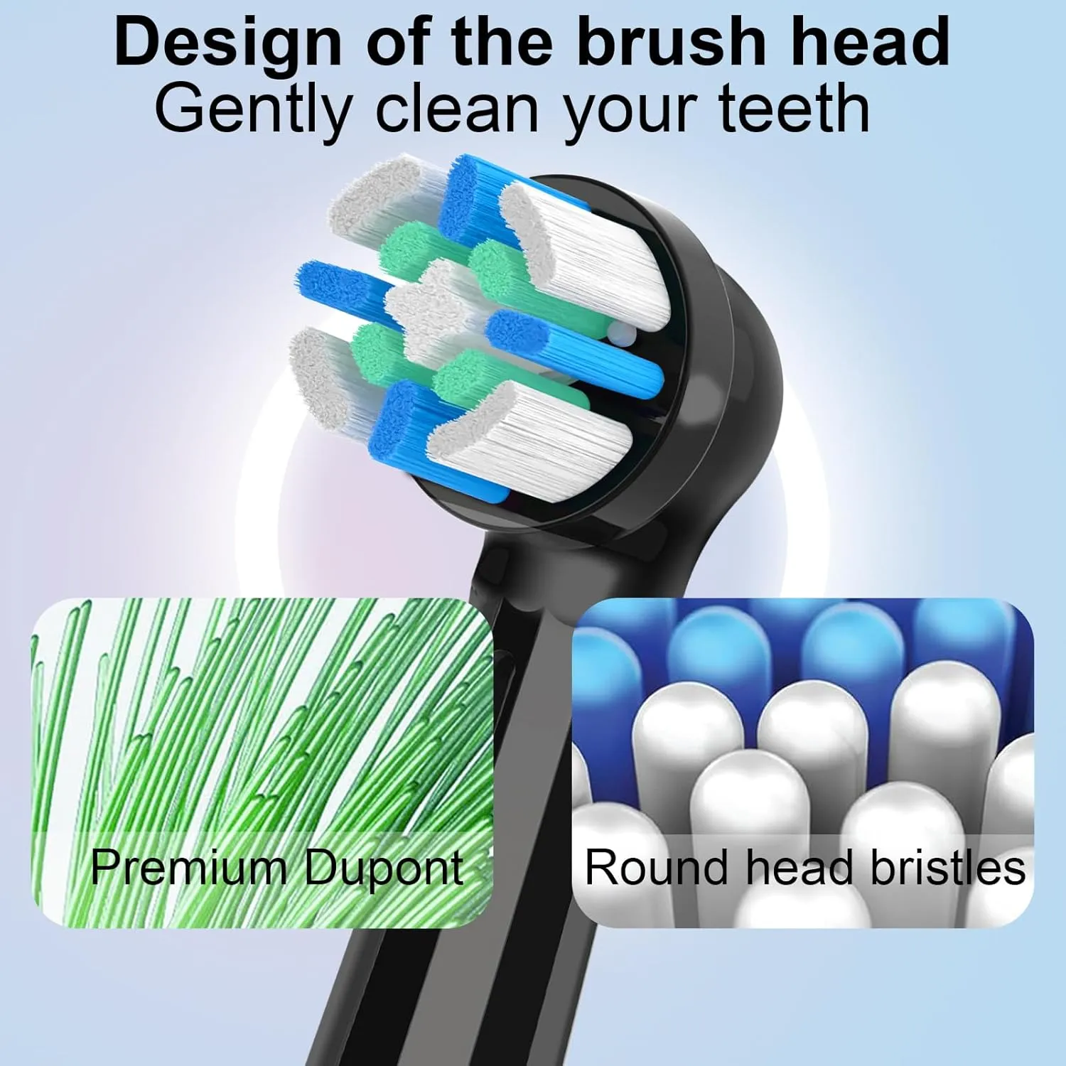 8PCS iO Replacement Heads Compatible with Oral b iO 2/3/4/5/6/7/8/9/10 Series Electric Toothbrush,Gum Care Toothbrush Head Compatible with Oral b iO Replacement Heads,Black