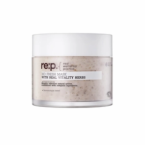 [K-Beauty] RE:P Fresh Vitality Herb Mask | Vegan Revitalizing Clay Mask Gentle Wash Off Exfoliating Face Mask w/Real Rose & Jasmine Flower 4.58 fl oz