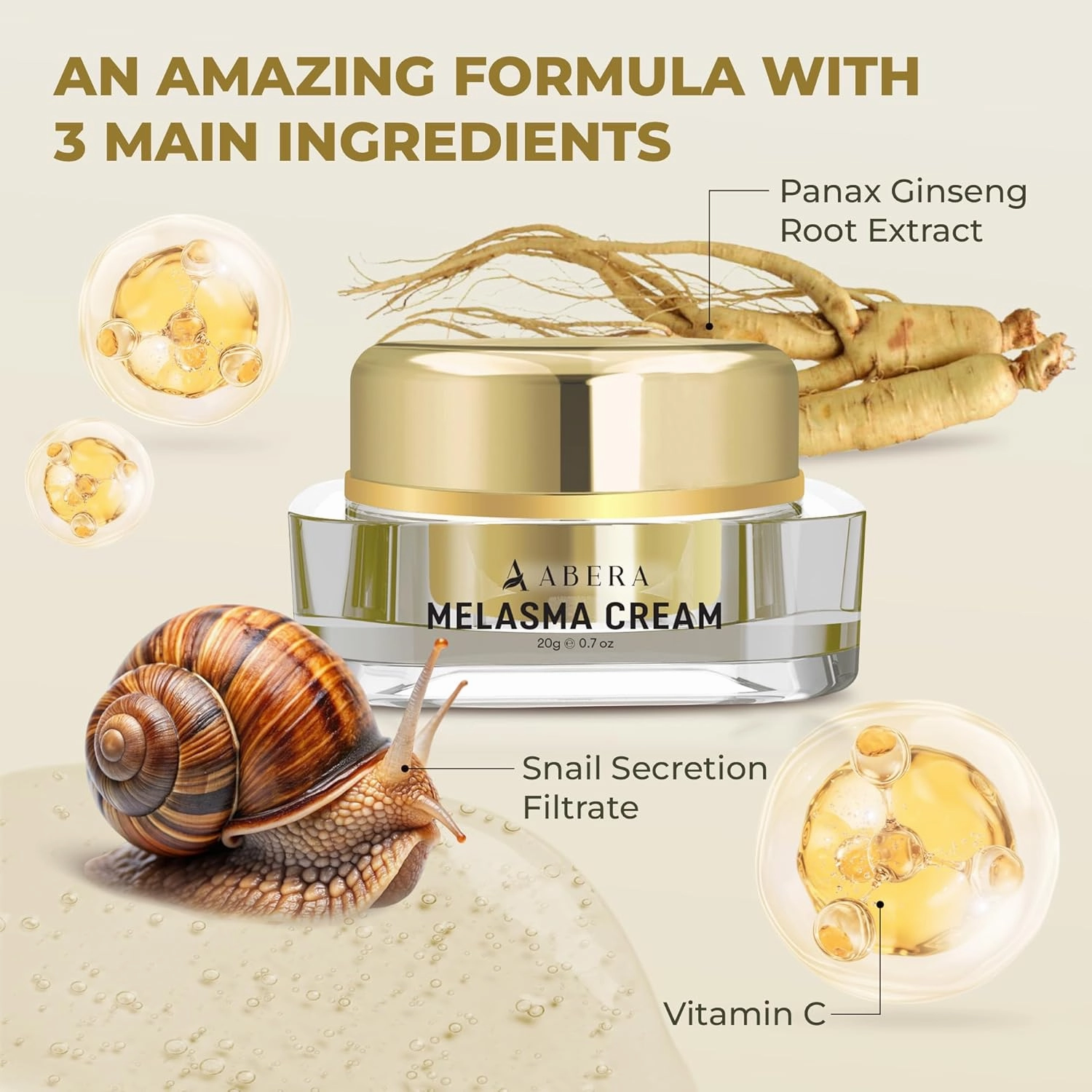 ABERA Face Cream (Premium Version) – Intensive Hydrating and Rejuvenating Cream, Gentle on Sensitive Skin.