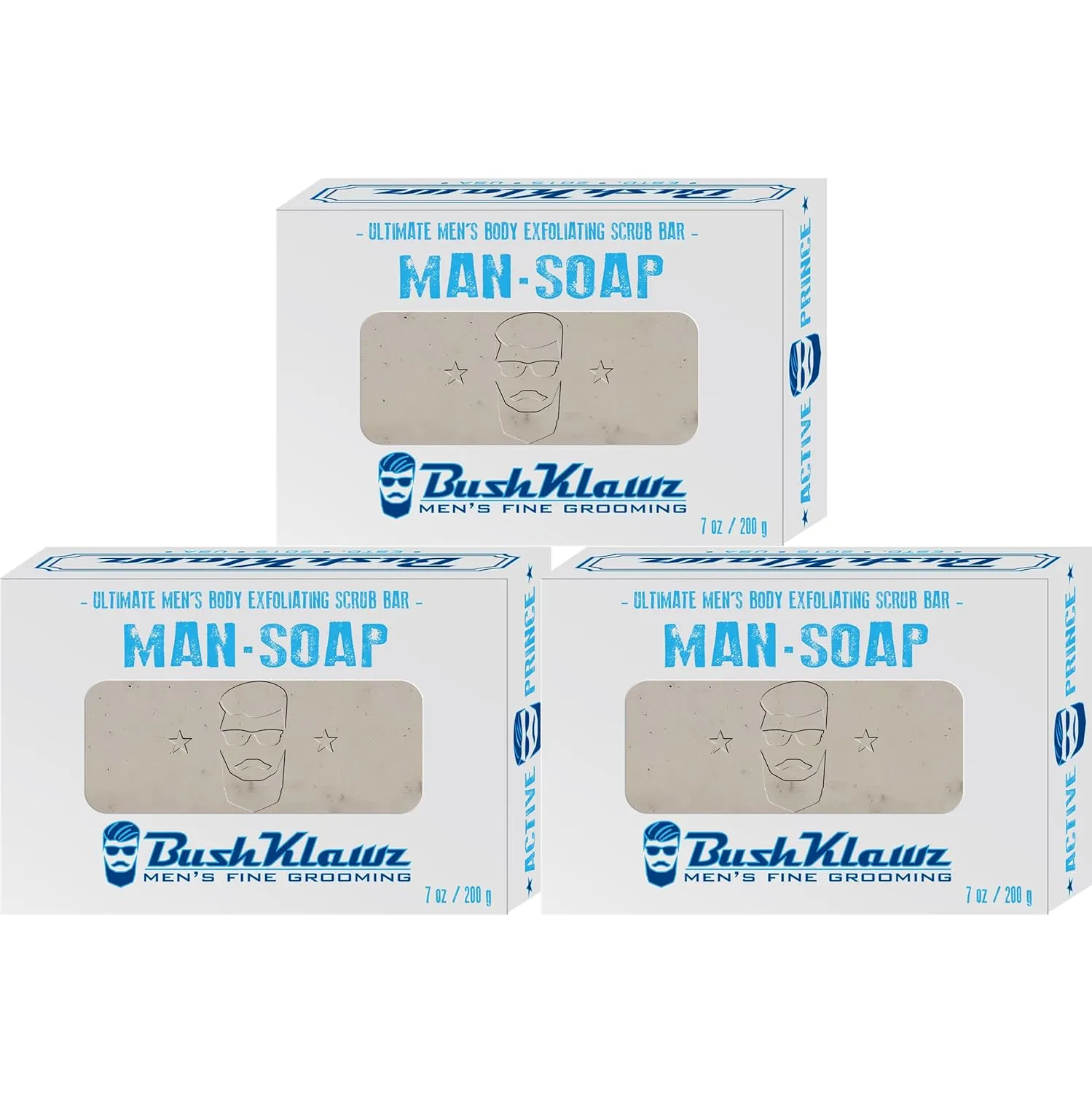 ACTIVE PRINCE BIG BRICK Exfoliating MAN SOAP - Deep Clean Your Skin, Remove Dead Cells, and Moisturize with Natural Oils - 200g / 3 Pack