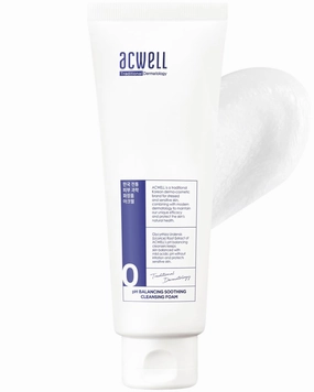 ACWELL pH Balancing Soothing Exfoliating Cleansing Foam 5.1 fl.oz. - AHA BHA PHA Exfoliating and Calming Facial Cleanser for Sensitive Skin, pH 5.5, Calms Acne and Blemishes, Moisturizing Bubble Foam