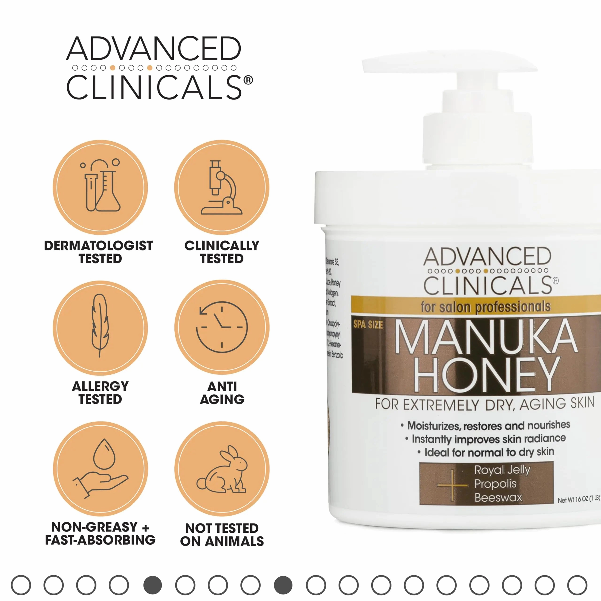 Advanced Clinicals Manuka Honey Cream W/Collagen