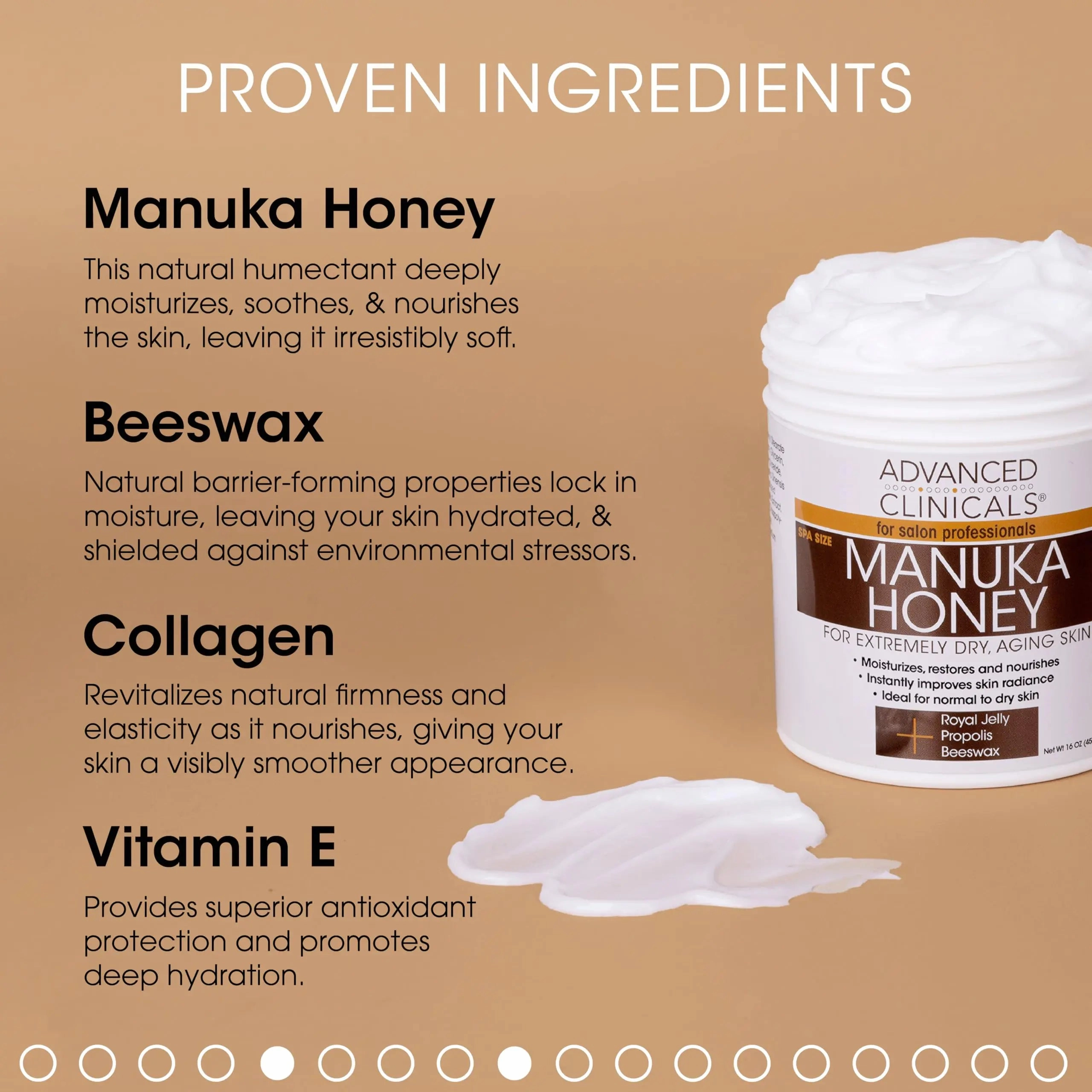 Advanced Clinicals Manuka Honey Cream W/Collagen