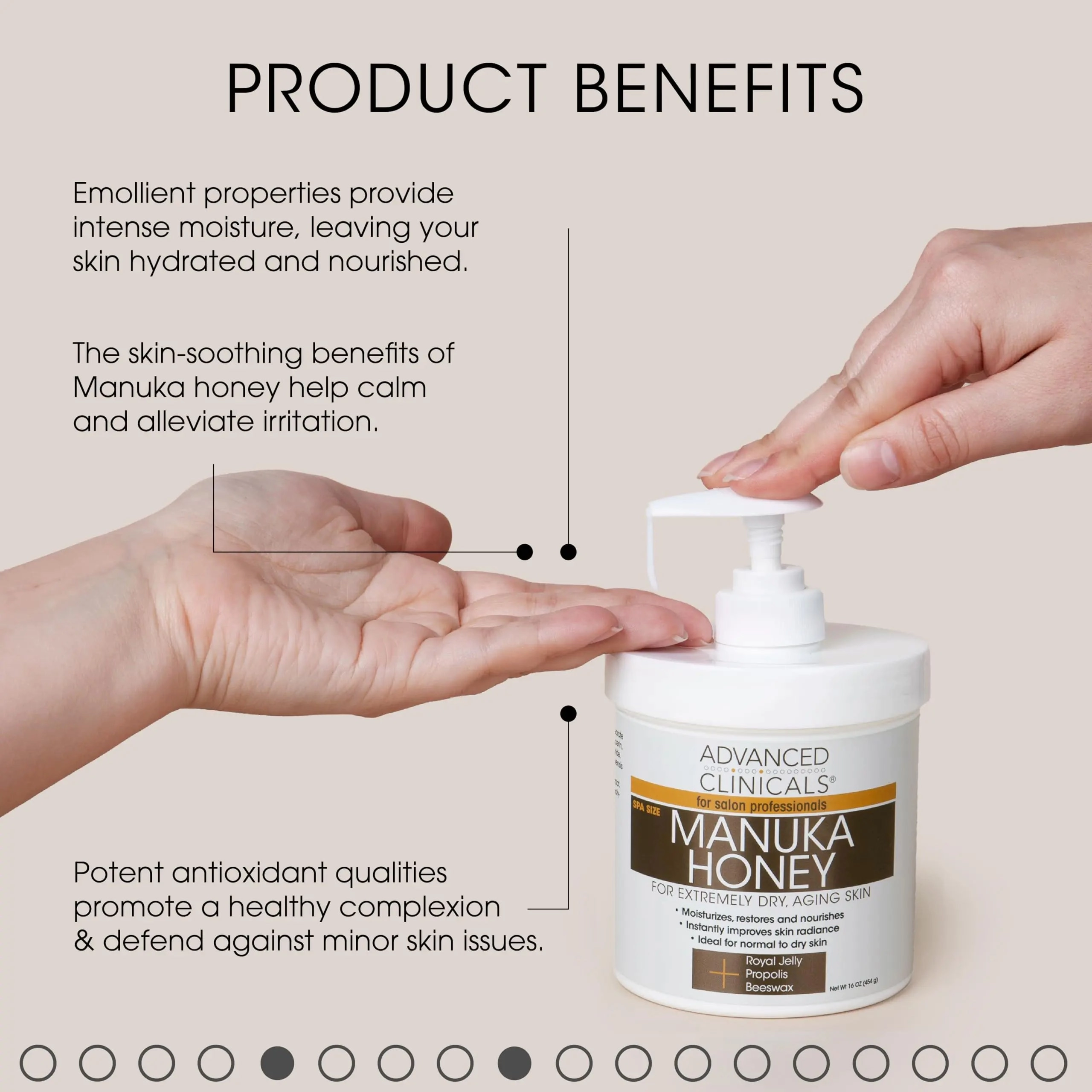 Advanced Clinicals Manuka Honey Cream W/Collagen
