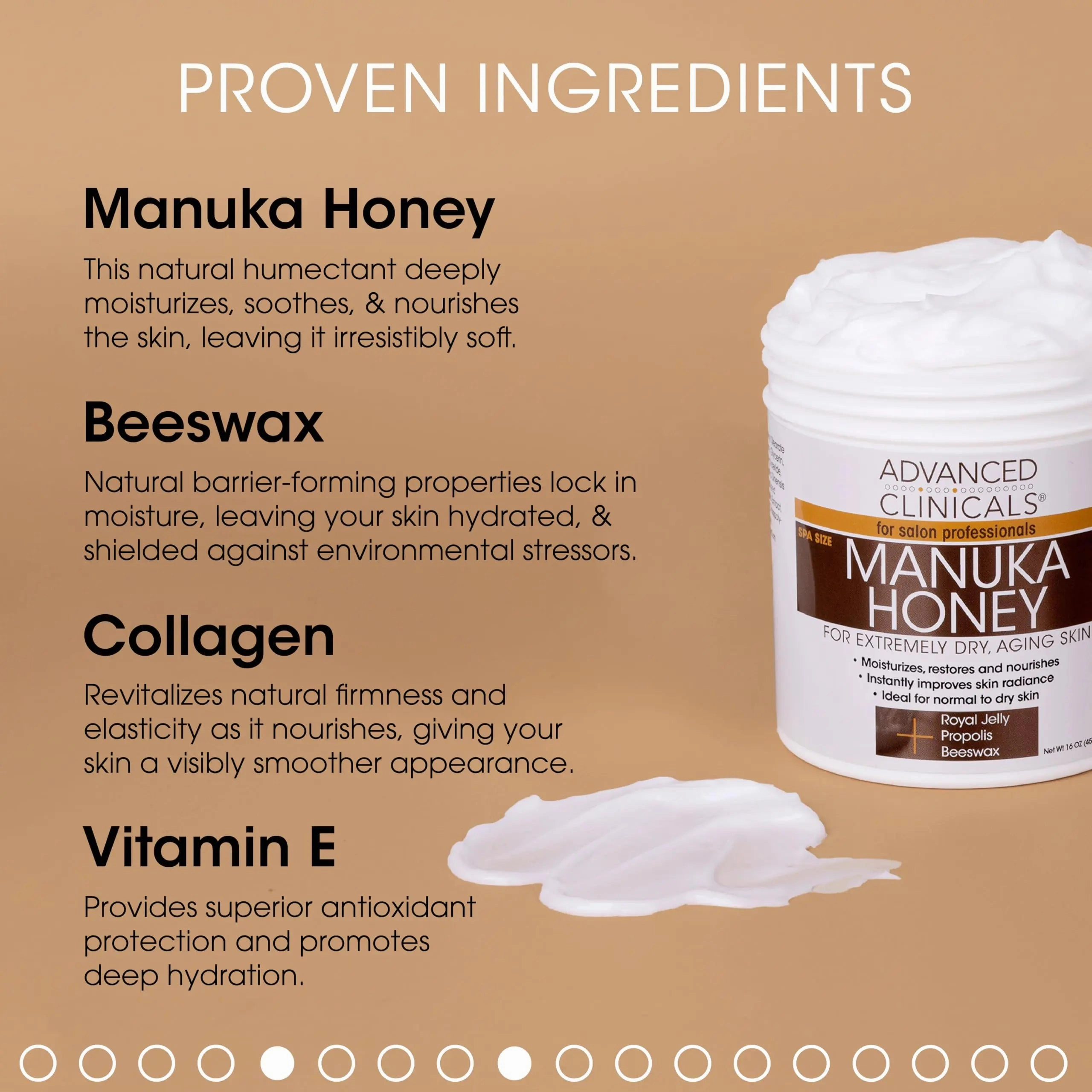 Advanced Clinicals Manuka Honey Cream W/Collagen