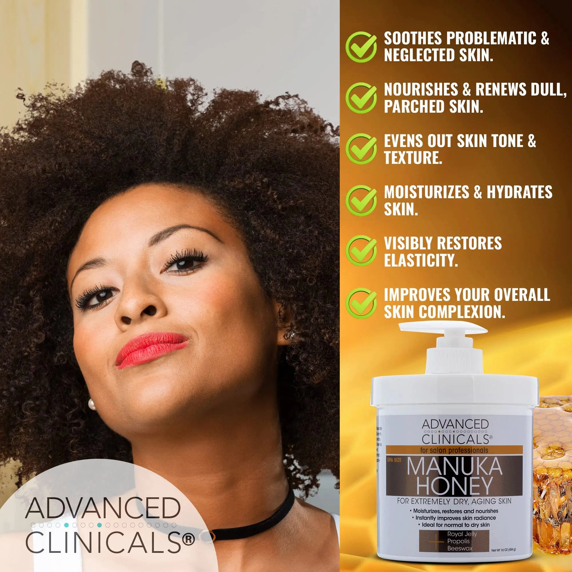 Advanced Clinicals Manuka Honey Cream W/Collagen