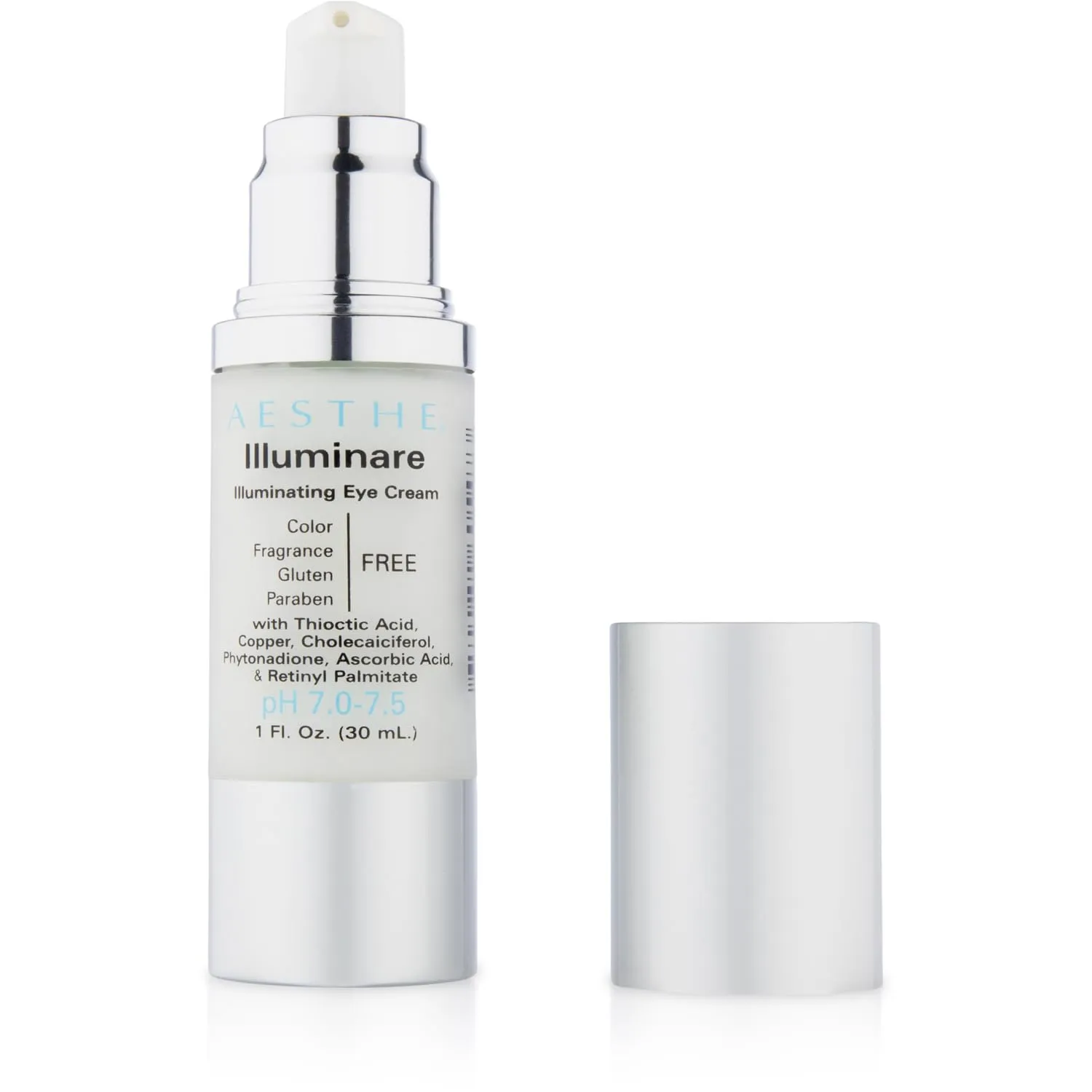 Aesthe Illuminare Illuminating Eye Cream - Color-Free, Fragrance-Free, Gluten-Free Skincare for Eyes with Thioctic Acid, Copper & More - For Puffiness & Dark Circles - Tighten & Smooth - 1 fl oz