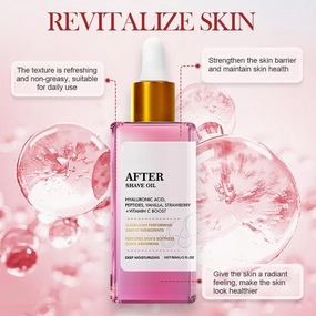 After Shave Oil for Smooth Skin, Strawberry Vanilla After Shave Oil for Women, Soothing Post-Shave Care Fast Absorption, Sensitive Skin Safe