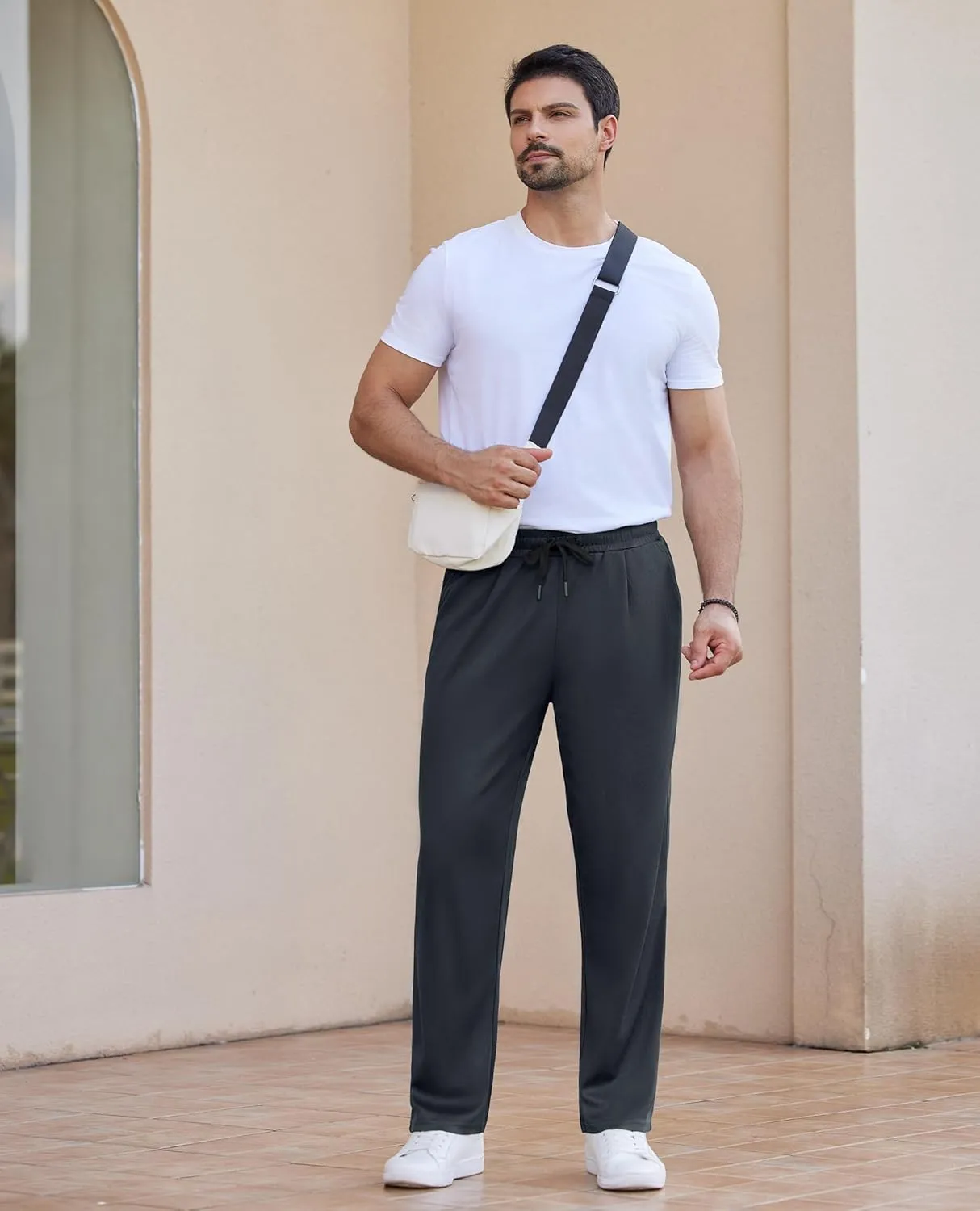 Alimens & Gentle Mens Sweatpants Casual Open Bottom Sweat Pants for Men Drawstring Workout Pants with Pockets
