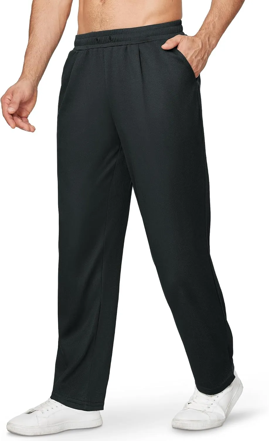Alimens & Gentle Mens Sweatpants Casual Open Bottom Sweat Pants for Men Drawstring Workout Pants with Pockets