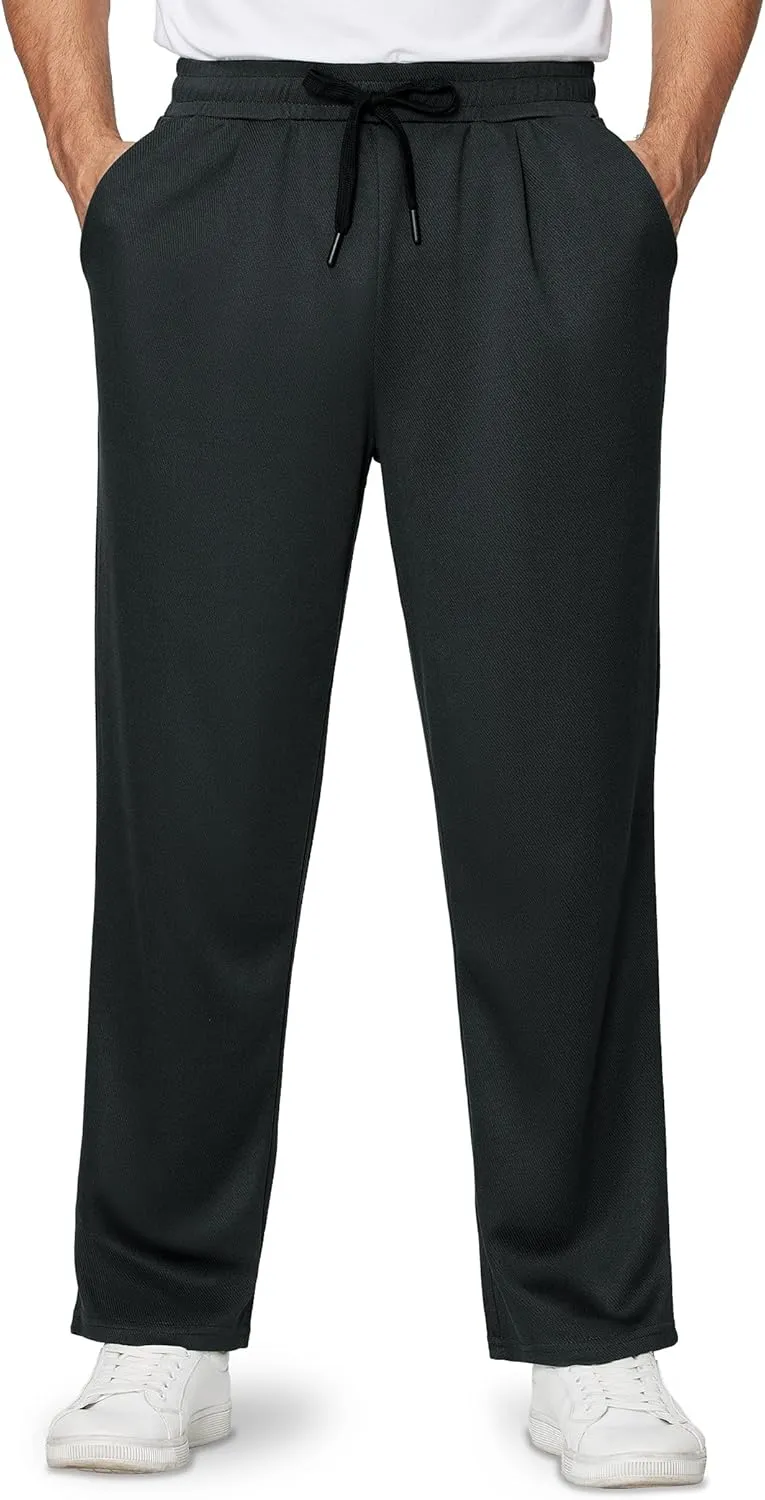 Alimens & Gentle Mens Sweatpants Casual Open Bottom Sweat Pants for Men Drawstring Workout Pants with Pockets