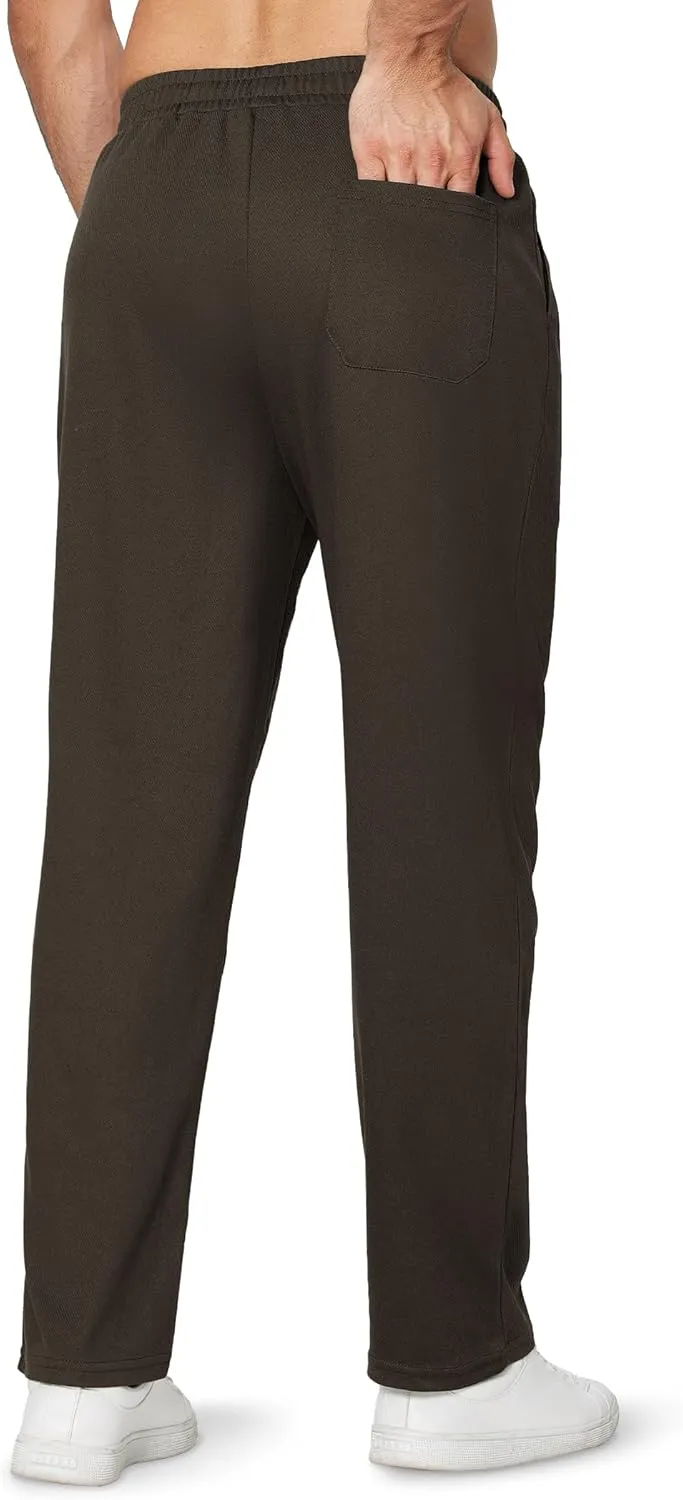 Alimens & Gentle Mens Sweatpants Casual Open Bottom Sweat Pants for Men Drawstring Workout Pants with Pockets