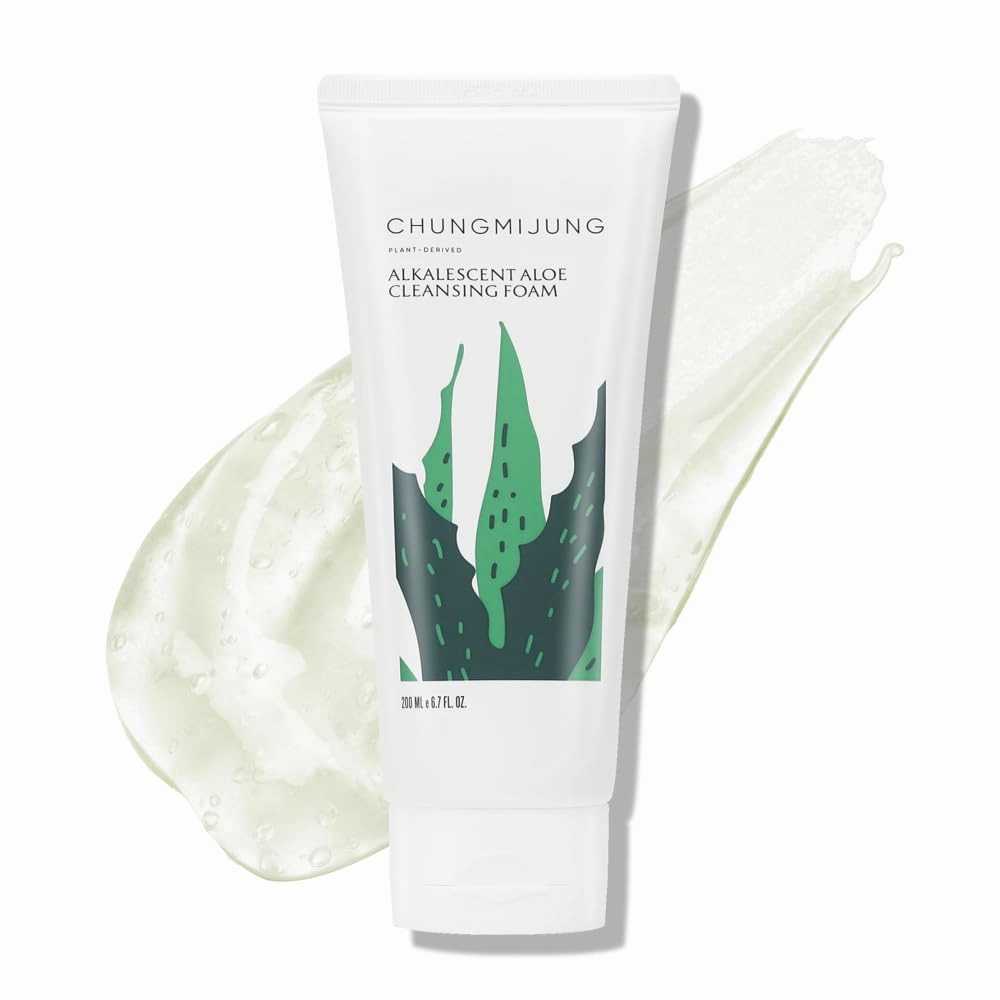 Alkalescent Aloe Cleansing Foam, Deep Cleansing Foam, Blackhead Remover,Mildly Alkaline, Potassium Cocoate, All Skin Types, Korean Skin Care 6.7 fl.oz / 200ml