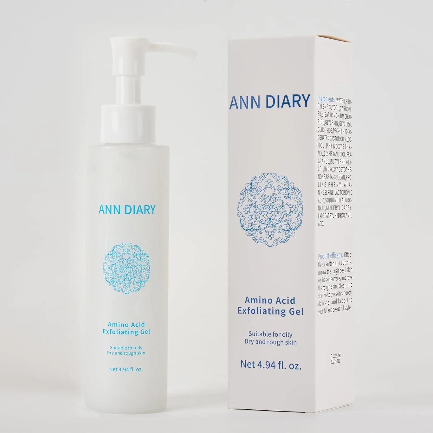 Amino Acid Exfoliating Gel Scrub for Face and Body Skin, Deep Cleansing Moisturizing Skin Exfoliator Gel,for Smooth, Resurface and Even Skin for Moisture Balance Net 4.94 fl.oz