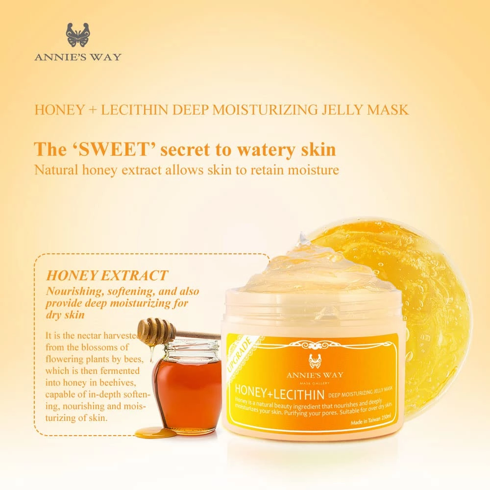 Annie's Way Honey Lecithin Deep Moisturizing Jelly Mask 250ml- Taiwan Excellence- Cleanses, tones skin and purifying your pores in only 20 minutes.