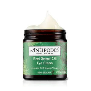 ANTIPODES Kiwi Seed Oil Eye Cream | Anti Aging Eye Cream For Youthful Looking Skin with Vitamin C Skincare Ingredient Kiwi Seed Oil | Vegan Eye Cream | Fine Lines, Aging & Dry Skin | 30ml, 1 fl. Oz