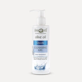 Aphrodite Olive Oil Glycolic Cleansing Gel, Daily Radiance Foaming Facial Cleanser