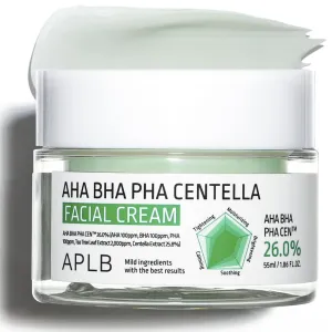 APLB AHA BHA PHA Centella Facial Cream | AHA BHA PHA CEN™ 26.0% 1.86 FL.OZ/Korean Skincare, Exfoliant, Deep hydration, Revitalize for gentle and improve skin texture