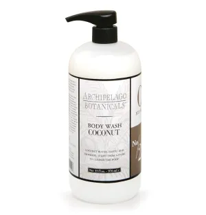 Archipelago Botanicals Coconut Body Wash, Decadent and Nourishing Daily Wash, Protected and Moisturized Skin, Free from Parabens, Phthalates and GMOs (33 oz)