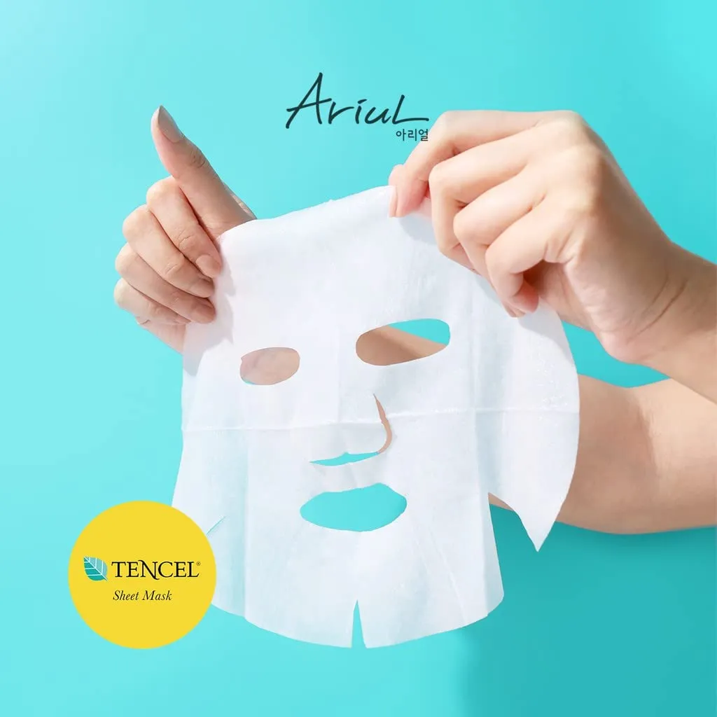 Ariul 7 Days Mask Heartleaf P – Calming & Moisturizing Korean Face Mask with Panthenol & Ceramide, Hydrating & Soothing, Pore Purifying, Vegan Sheet, 10 Masks, 23ml / 0.77 fl. oz Each (Aloe H)