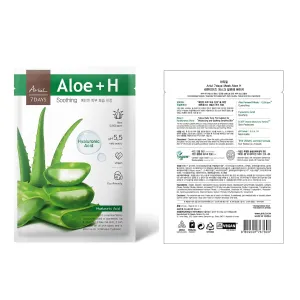 Ariul 7 Days Mask Heartleaf P – Calming & Moisturizing Korean Face Mask with Panthenol & Ceramide, Hydrating & Soothing, Pore Purifying, Vegan Sheet, 10 Masks, 23ml / 0.77 fl. oz Each (Aloe H)