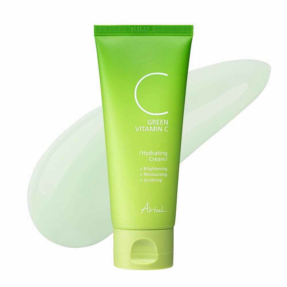 Ariul Green Vitamin C Hydrating Cream – 99% Hydrating Base, Kakadu-C for Radiance, CICA & Madecassoside for Soothing, Ceramide Complex for Barrier Care, Korean Skin Care, 100g / 3.38 oz