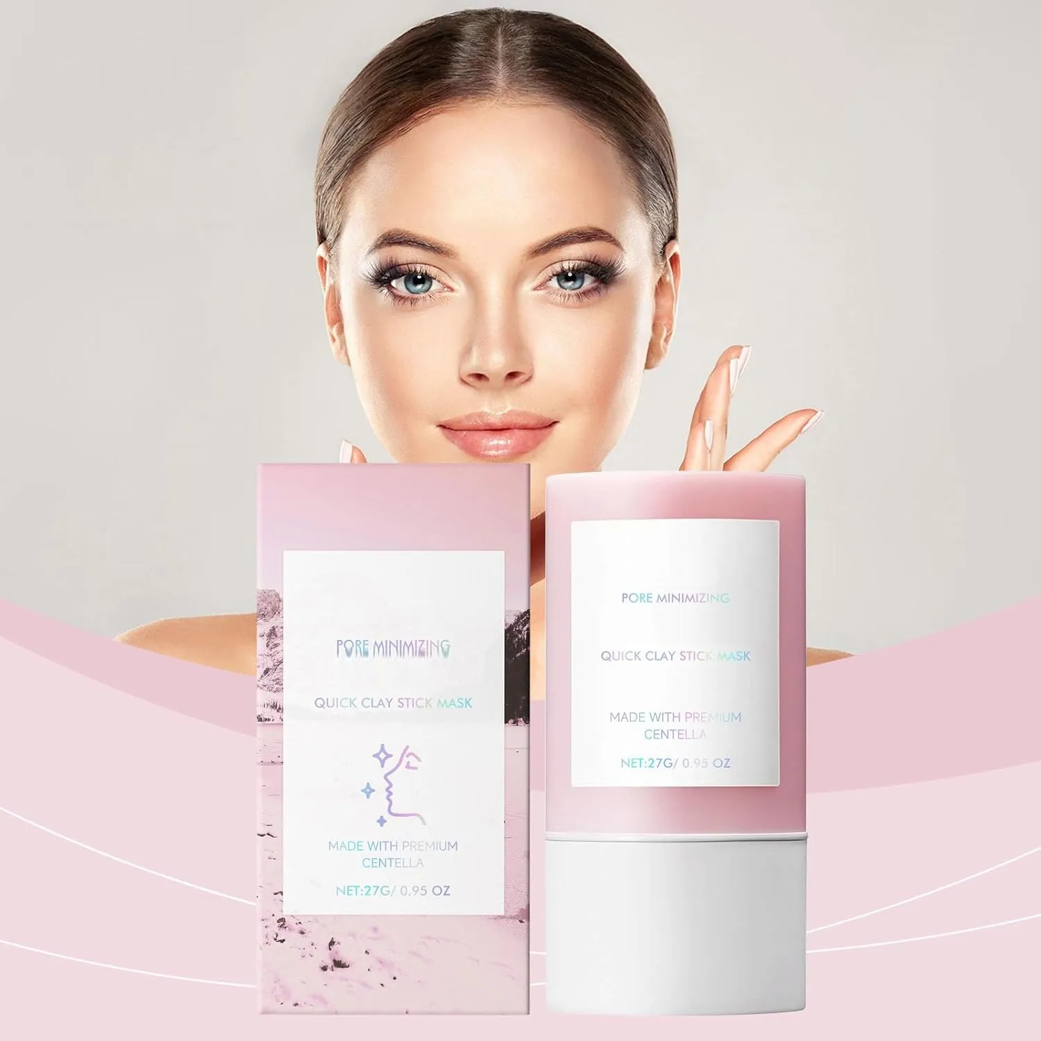 asiatica clay facial mask stick, Moisturizing Face Care Stick,Pore Purifying Quick Acting Facial Mask Stick,Suitable For Various Skin Types (3 PCS)