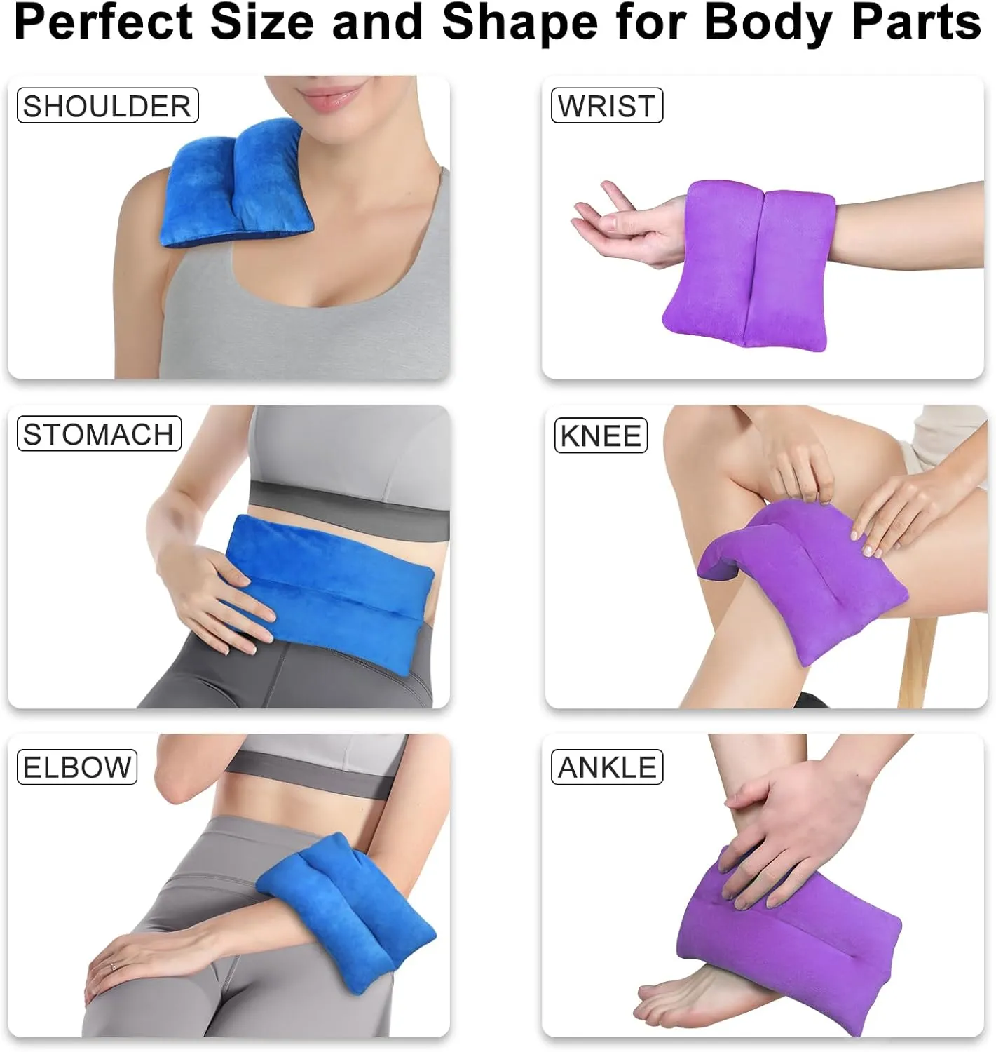 Atsuwell Microwave Heating Pad for Neck Shoulder, Heating Pad Microwavable for Warm Compress, Unscented Microwavable Heat Pad for Cramps, Moist Heat Pack for Soothing Stress, 2 Packs
