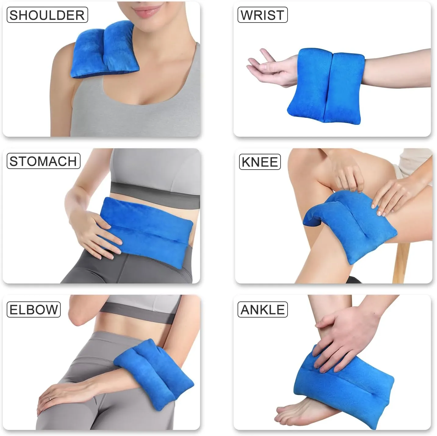 Atsuwell Microwave Heating Pad, Rice Microwavable Moist Heat Pack for Cramps, Neck and Shoulders, Knee, Wrist, Joints, Bean Bag Heating Pad for Warm Compress, Relaxation, Blue