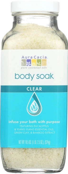 Aura Cacia Clear Eucalyptus Ylang Body Soak To Infuse Your Bath With Purpose, 18.5 Oz